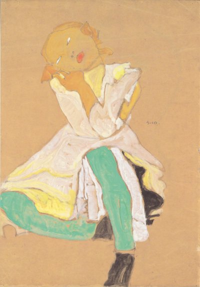 Kauerndes Mädchen von Egon Schiele